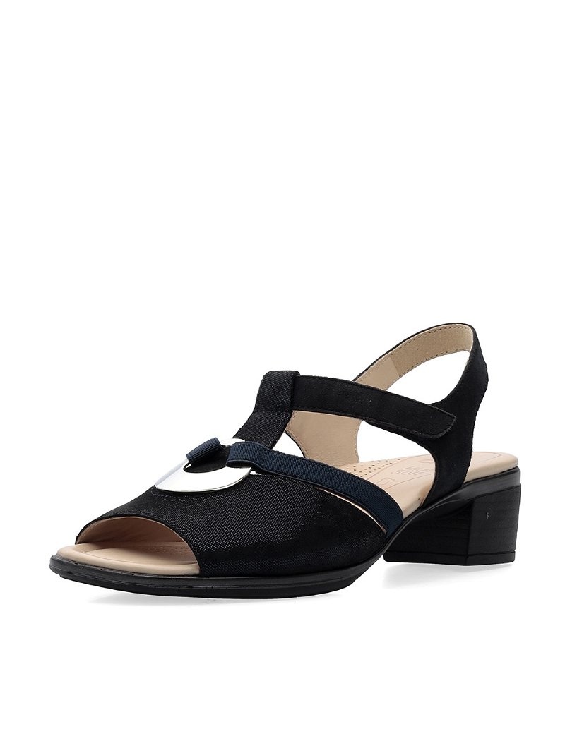 Sandales ARA Lugano Noir Femme | WDF-16730193