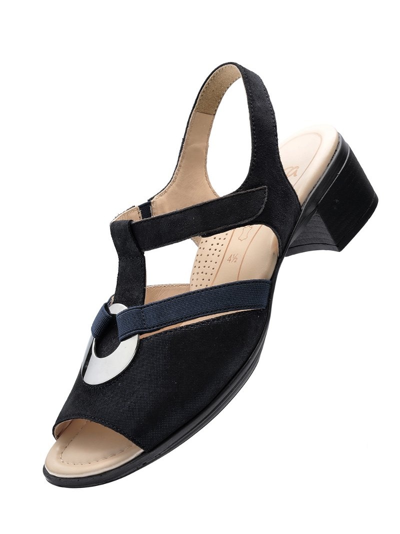 Sandales ARA Lugano Noir Femme | WDF-16730193