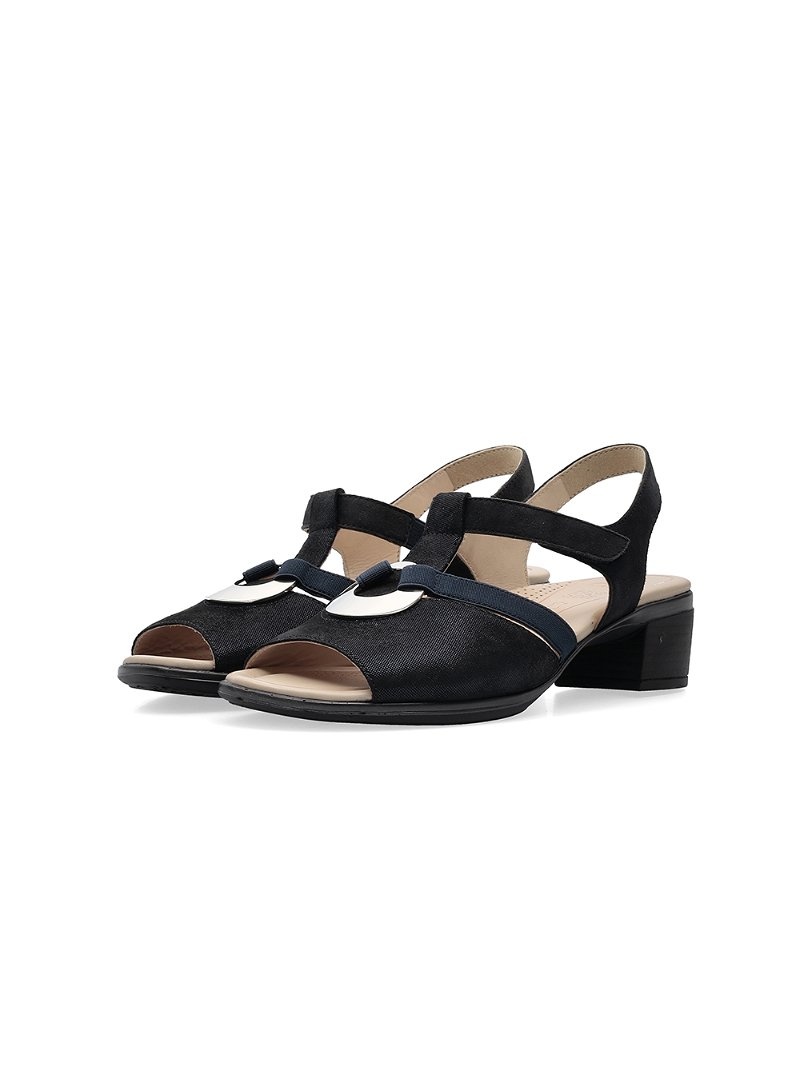 Sandales ARA Lugano Noir Femme | WDF-16730193