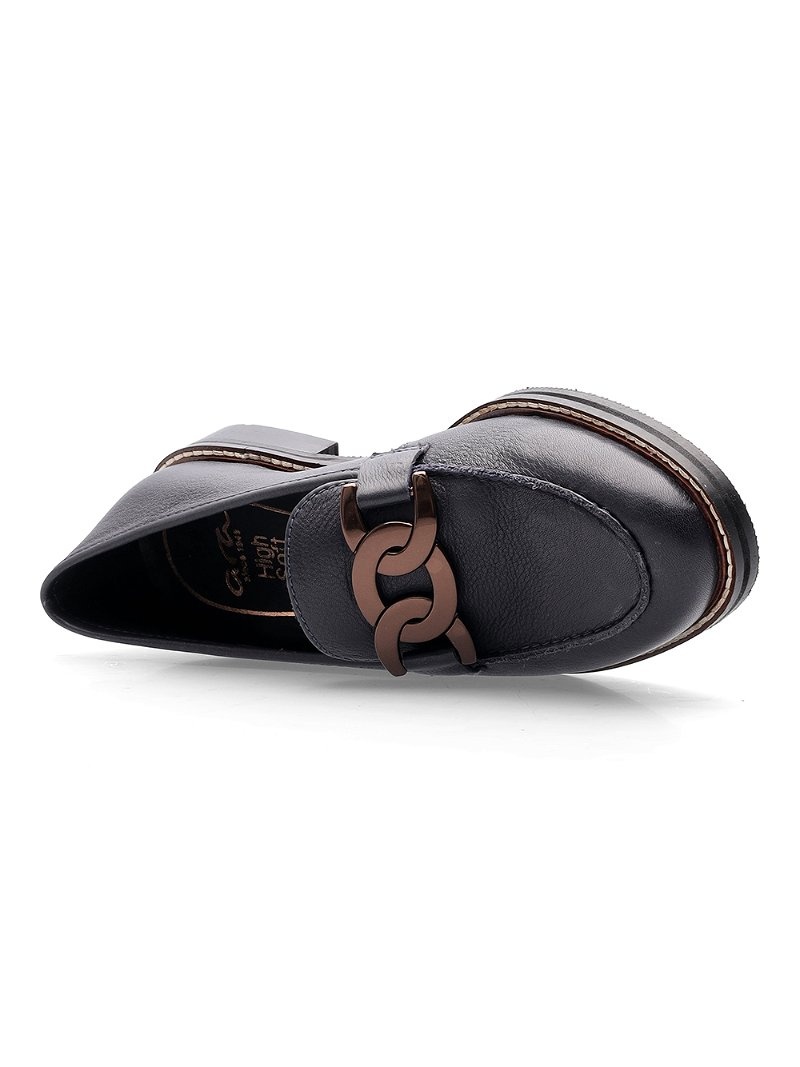 Mocassin ARA Kent Noir Femme | UON-74986714